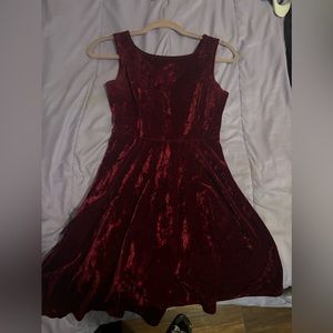 small red velvet dress.
